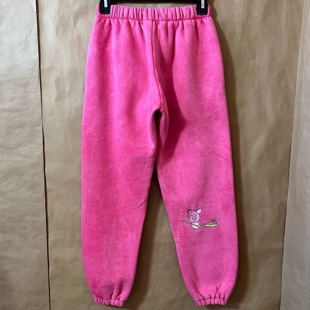 Natasha Zinko Sweat Set Embroidered Pig Elephant Sweatshirt Joggers Pink Size XS - Picture 13 of 16